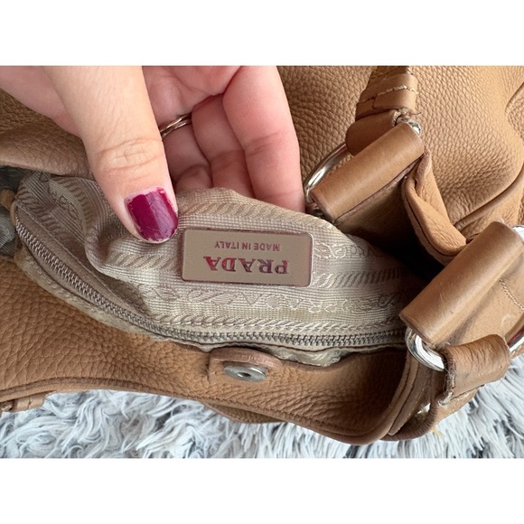 Prada 100% Authentic Light Brown Leather Shoulder Bag - Picture 6 of 12